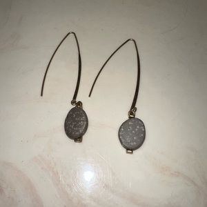 Little stone and brass earrings